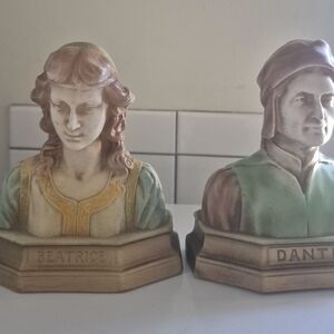 Beatrice and Dante Decorative Busts